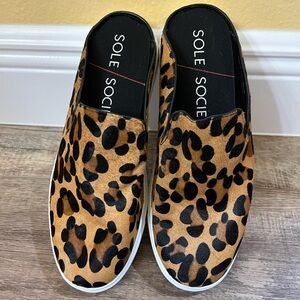 Sole Society Leopard Print Slip-On Sneakers